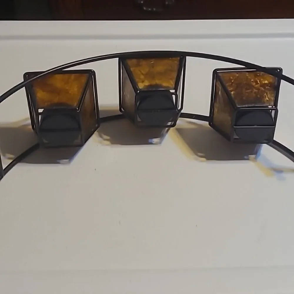 Brown Metal Candle Holder